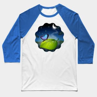 Butterfly Under The Moon Baseball T-Shirt